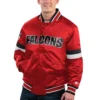 Atlanta Falcons Locker Room Red Varsity Satin Jacket