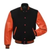Black and Orange Varsity Jacket