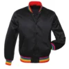Black and Rainbow Satin Jacket