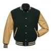 Forest and Tan Varsity Jacket