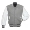 Grey and White Varsity Jacket