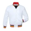 White and Rainbow Satin Jacket